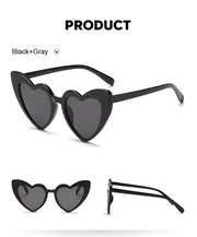 Love Heart Cat Eye Sunglasses Woman Vintage Christmas Gift Black Pink Red Heart Shape Sun Glasses For Woman Uv400