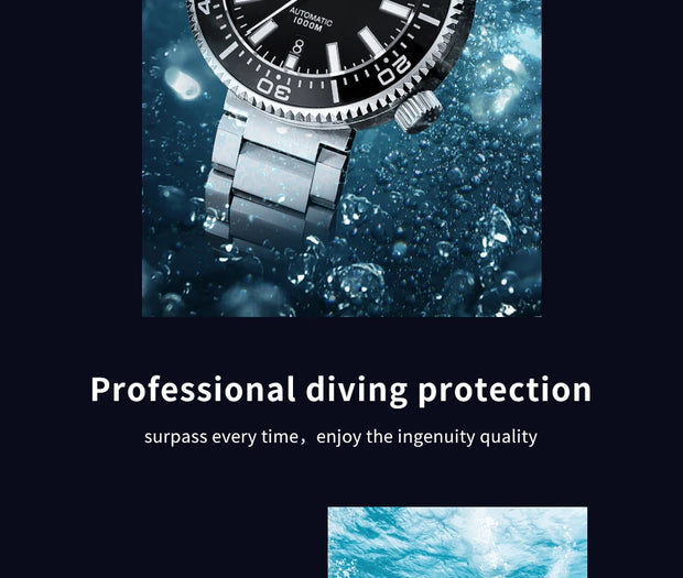 ADDIESDIVE Men's Luxury Watch 100Bar Waterproof BGW9 super luminous Sapphire Glass reloj hombre Automatic Mechanical Watches