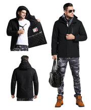 Men Winter Thick USB Heating Cotton Jacket Waterproof Windbreaker Hooded Winter Coat Thick Warm Mens Winter Jacket Father's Gift