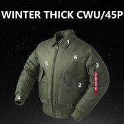 CWU/45P high quality thick nylon mens bomber jacket winter green black padded pilot flight jacket windproof