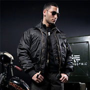 CWU/45P high quality thick nylon mens bomber jacket winter green black padded pilot flight jacket windproof