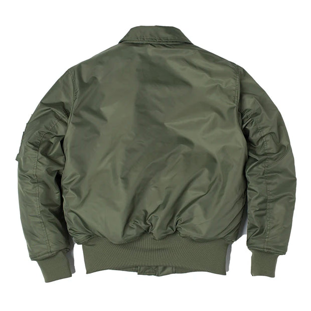 CWU/45P high quality thick nylon mens bomber jacket winter green black padded pilot flight jacket windproof