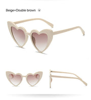 Love Heart Cat Eye Sunglasses Woman Vintage Christmas Gift Black Pink Red Heart Shape Sun Glasses For Woman Uv400