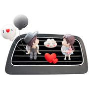 Lovely Couple Girl Boy Car Air Vent Freshener Essential Oil Perfume Clip Scented Aromas Diffuser Decor Auto Interior Accessories