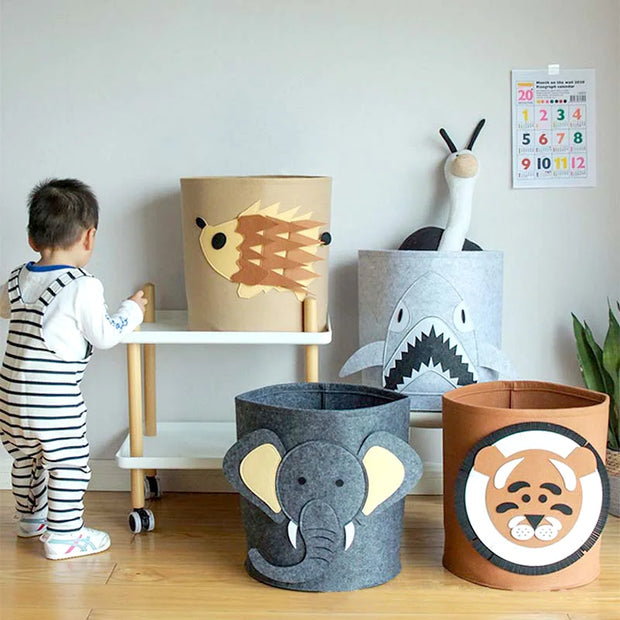 Cotton Animal Storage Basket Kids Toys Clothes Shoes Organizer Sundries Folding Storage Box Cabinet Home Kwaii Basket Container