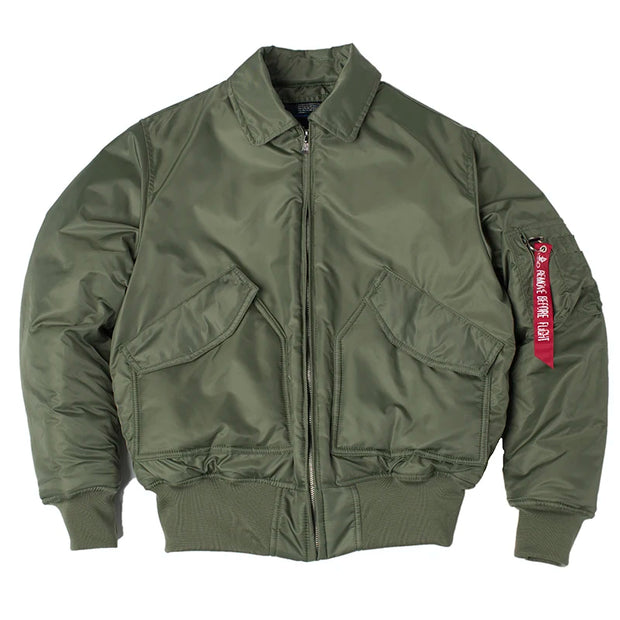 CWU/45P high quality thick nylon mens bomber jacket winter green black padded pilot flight jacket windproof