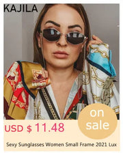 Sexy Small Frame Hexagon Sunglasses Women With Chain 2024 Luxury Brand Designer Punk Sun Glasses For Ladies Shades Gafas De Sol