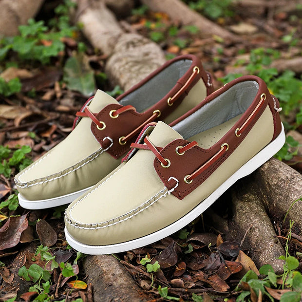 Luxury Brand Men's Shoes New Lightweight Breathable Boat Shoe For Men Casual Shoes High Quality Sneakers Lace-up Leather Loafers