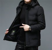 Men's Winter Windproof Warm Jackets Thick Warm Hooded Parkas Long Coat Men Clothing Casual Big Pocket Windproof Overcoats