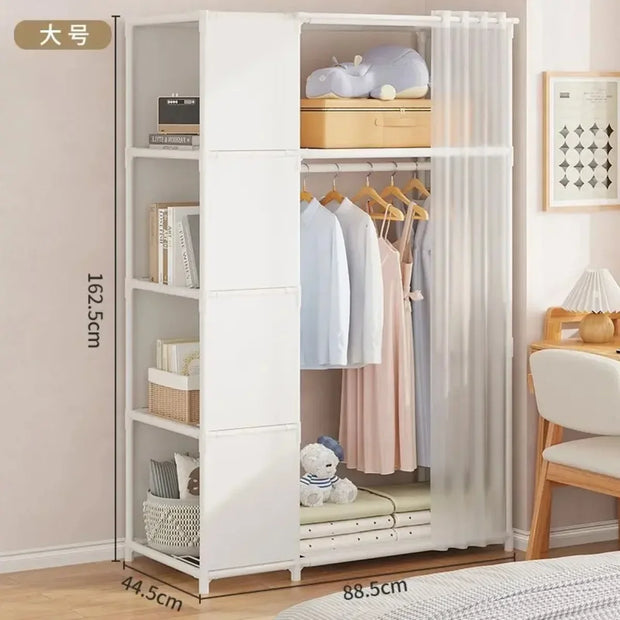 Dustproof Wardrobe Simple Assembly Storage Wardrobe Bedroom Opens Storages  Locker Large Capacity Clothes Organizer Cabinet