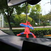 Disney Anime Spiderman Car Pendant Accessories Decor Movie Super Hero Figure Auto Rearview Mirror Hanging Interior Ornaments