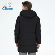 ICEbear 2023 winter  men's clothing thicken warm men's jacket hooded men's mid-length  coat fashionable cotton jacket MWD3061D