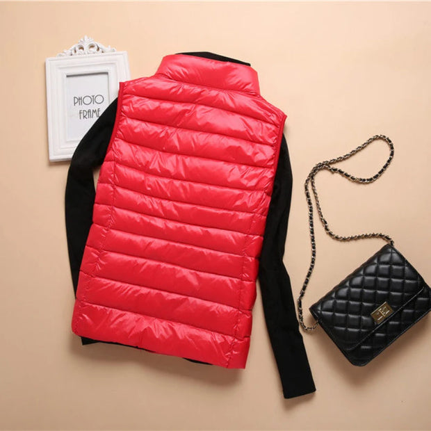 Down Lightweight White Duck Down Vest Short Sleeveless Vest  Autumn/Winter Slim Fit Ultra Light Down Jacket Women Jackets