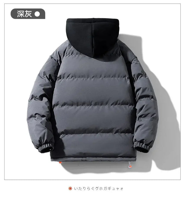 Men Hooded Thick Warm Colorful Bubble Coat Winter Jacket 2024 Mens Streetwear Hip Hop Parka Korean Black Clothes Puffer Jackets