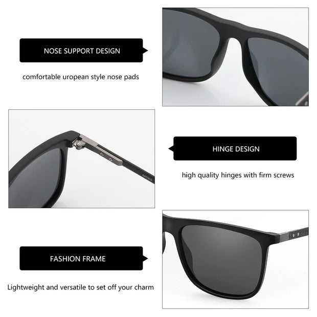 ZENOTTIC Square Polarized Sunglasses for Men Ultralight Carbon Fiber Sun Glasses Driving Fishing Golf Sports UV400 Protection