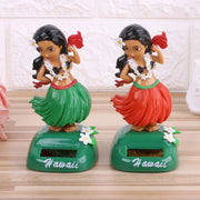 Solar Power Hawaii Girl Hula Bobbling Dancing Toy Car Dashboard Decor Shaking Head Toys Auto Interior Car Decorations Ornaments