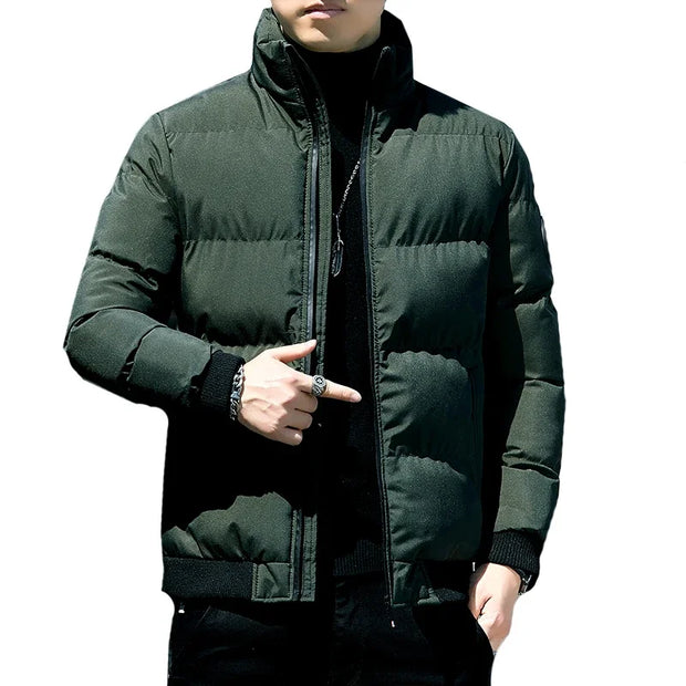 Winter Tiger Head Cotton Coat Men's New Thickened Warm Coldproof Casual Fashion Hooded Male Clothes