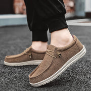 Men's Breathable Casual Canvas Slip Shoes Comfort Slip-on Loafer Soft Penny Loafers for Men Lightweight Driving Boat Shoes