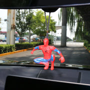 Disney Anime Spiderman Car Pendant Accessories Decor Movie Super Hero Figure Auto Rearview Mirror Hanging Interior Ornaments