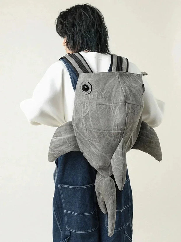 Whale Shark Shape Backpack Cartoon Personalized Animal Travel Bag Fashion Large Capacity Durable Knapsack Student Schoolbag