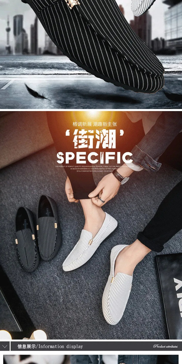 Spring and Summer Men's Loafers Large Size Light and Comfortable Flat Shoes Men's Breathable Non-slip Soft Casual Canvas Shoes