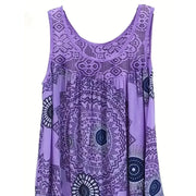 Plus Size 1XL-5XL Women's Sleeveless Dress Lace Panel Printing Sleeveless Large Hem Vest Dress Comfortable dresses in hot demand