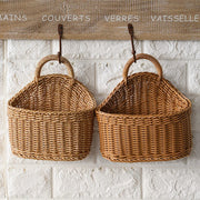 Woven Storage Basket Hanging Portable Wall Hanging Basket Portable Flower Plant Pot Desktop Kitchen Vegetables Storage корзина