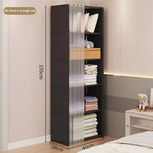 Dustproof Wardrobe Simple Assembly Storage Wardrobe Bedroom Opens Storages  Locker Large Capacity Clothes Organizer Cabinet