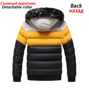 2023 Men's Winter Jacket Casual Warm Thick Waterproof Parkas Coat Men Outwear Windproof Fur Collar Hat Parka Brand Jacket Male