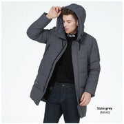 ICEbear 2023 winter  men's clothing thicken warm men's jacket hooded men's mid-length  coat fashionable cotton jacket MWD3061D