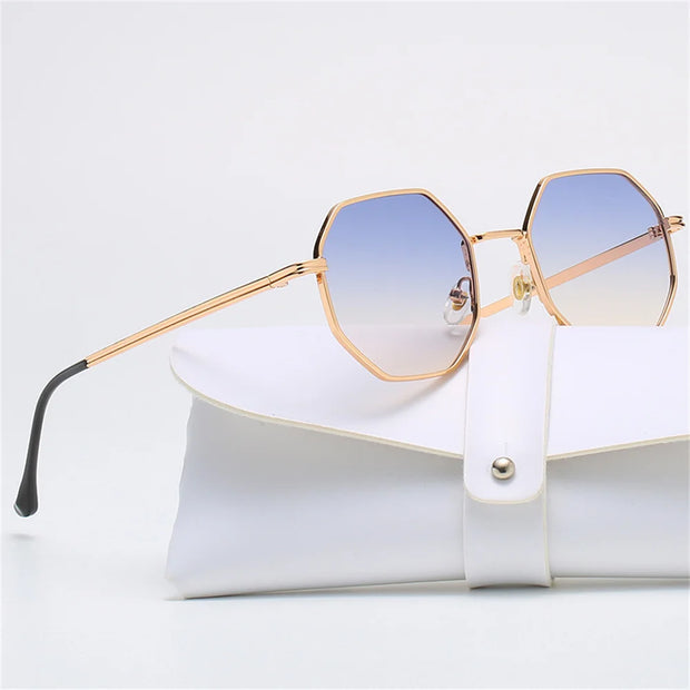 KLASSNUM Women Metal Sunglasses Vintage Men Octagon Luxury Brand Design Sun Glasses UV400 Protection Polygon Frame Eyepiece 2024