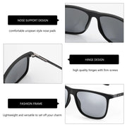 ZENOTTIC Square Polarized Sunglasses for Men Ultralight Carbon Fiber Sun Glasses Driving Fishing Golf Sports UV400 Protection