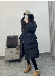 Down Jacket Women Waterproof Winter Long Puffer Jacket 2024 Real Raccoon Fur Hooded Duck Down Coat Female Rain Feather Parkas