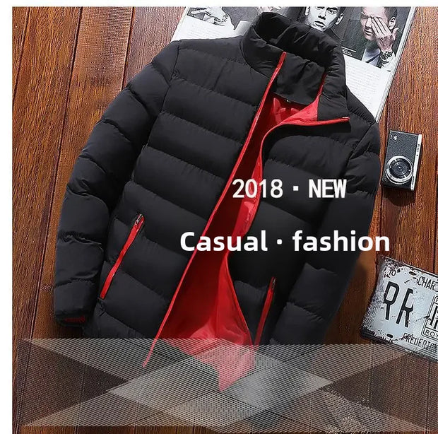 Thickened Autumn/winter Men's Sports Cotton Coat Stand Collar Cardigan Outdoor Padded Jacket Casual Warm