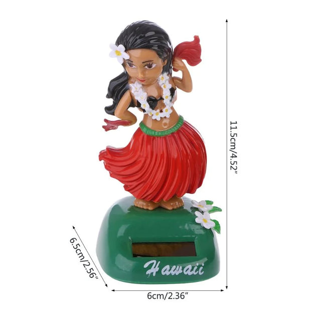 Solar Power Hawaii Girl Hula Bobbling Dancing Toy Car Dashboard Decor Shaking Head Toys Auto Interior Car Decorations Ornaments