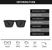 Umanco Fashion Polarized Myopia Sunglasses for Men Women Oversized Square Driver Sunglasses UV400 Designer Nearsight Glasses