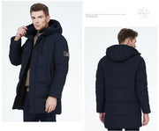 ICEbear 2023 winter  men's clothing thicken warm men's jacket hooded men's mid-length  coat fashionable cotton jacket MWD3061D