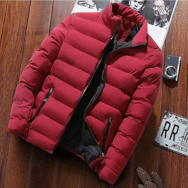 Thickened Autumn/winter Men's Sports Cotton Coat Stand Collar Cardigan Outdoor Padded Jacket Casual Warm