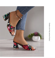 Summer 2024 new high-heeled one-line fish mouth sandals fashion casual wear women sandals  slippers  designer sandals