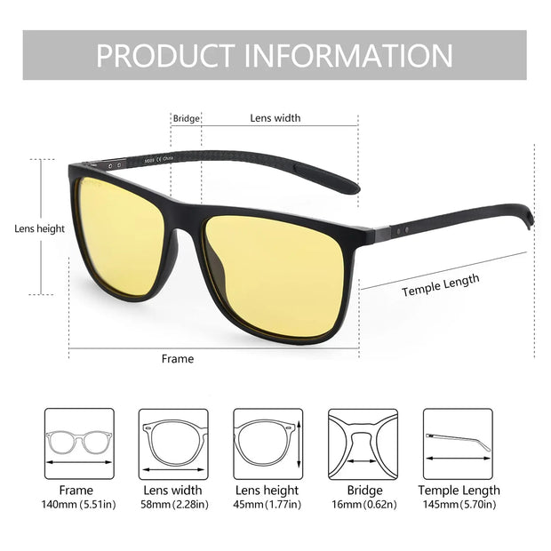 ZENOTTIC Square Polarized Sunglasses for Men Ultralight Carbon Fiber Sun Glasses Driving Fishing Golf Sports UV400 Protection