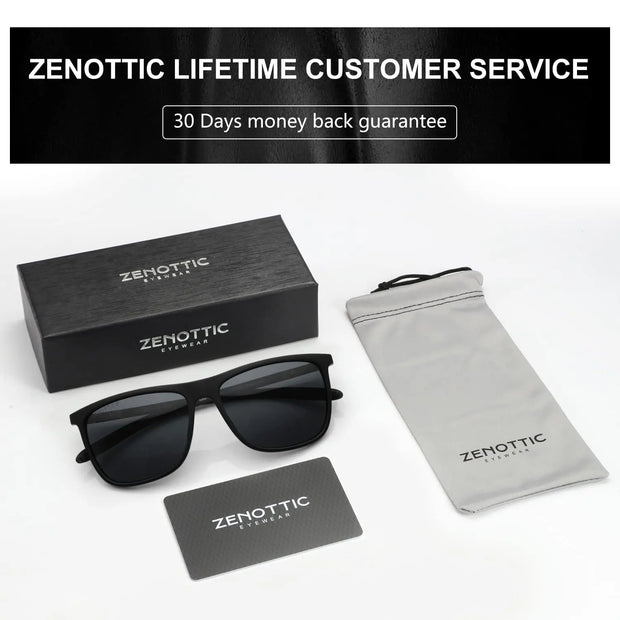 ZENOTTIC Square Polarized Sunglasses for Men Ultralight Carbon Fiber Sun Glasses Driving Fishing Golf Sports UV400 Protection