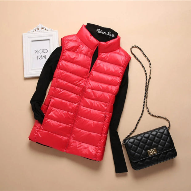 Down Lightweight White Duck Down Vest Short Sleeveless Vest  Autumn/Winter Slim Fit Ultra Light Down Jacket Women Jackets