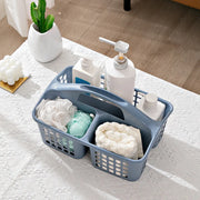 Plastic Shower Caddy Basket with Compartments, Portable Cleaning Supply Storage Organizer with Handle for College Dorm Bathroom