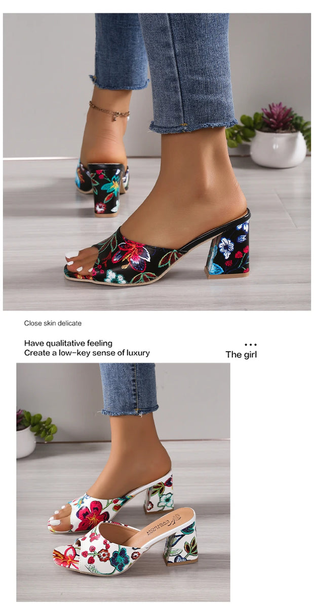 Summer 2024 new high-heeled one-line fish mouth sandals fashion casual wear women sandals  slippers  designer sandals