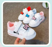 Disney Children's Cartoon Cute Mickey Mouse Casual PU Leather Casual Board Shoes Boys Girls Sports Running Shoes Kid's Sneakers