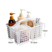 Plastic Shower Caddy Basket with Compartments, Portable Cleaning Supply Storage Organizer with Handle for College Dorm Bathroom