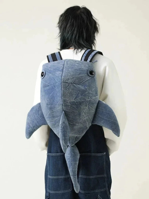 Whale Shark Shape Backpack Cartoon Personalized Animal Travel Bag Fashion Large Capacity Durable Knapsack Student Schoolbag