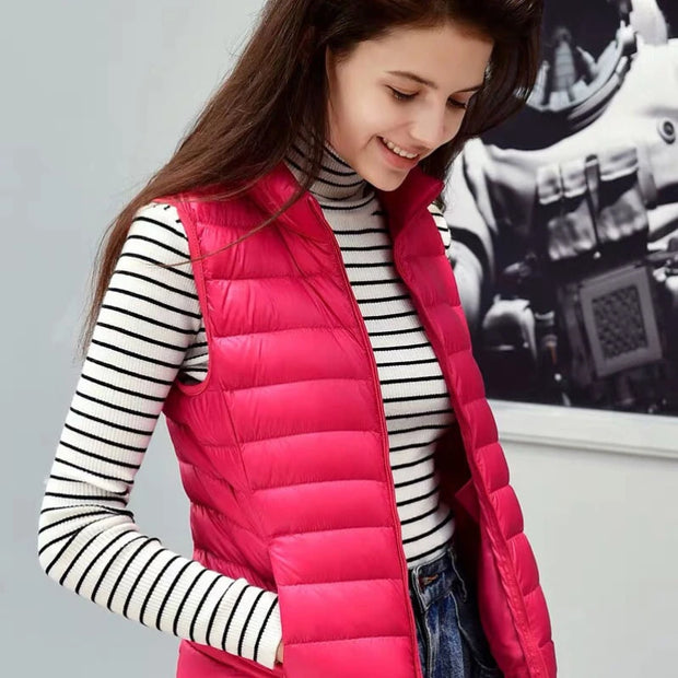 Down Lightweight White Duck Down Vest Short Sleeveless Vest  Autumn/Winter Slim Fit Ultra Light Down Jacket Women Jackets