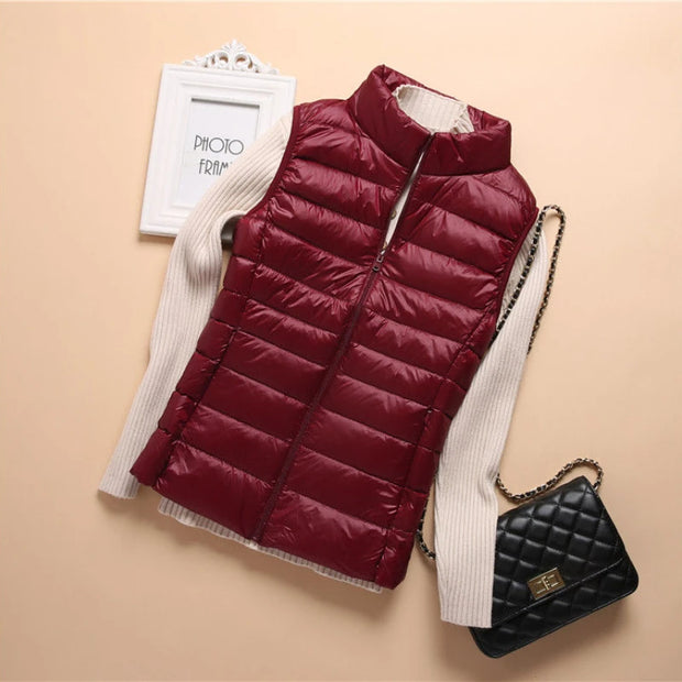 Down Lightweight White Duck Down Vest Short Sleeveless Vest  Autumn/Winter Slim Fit Ultra Light Down Jacket Women Jackets