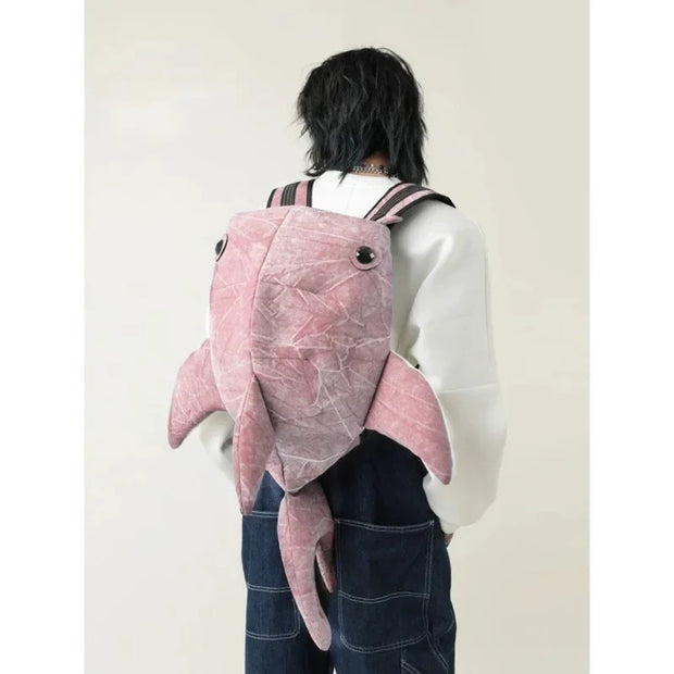 Whale Shark Shape Backpack Cartoon Personalized Animal Travel Bag Fashion Large Capacity Durable Knapsack Student Schoolbag